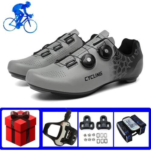 Road Bike Shoes Men Women Zapatos Ciclismo Breathable Self-locking Cycling Sneakers Add Pedals Riding Flat Shoe Bicycle Footwear