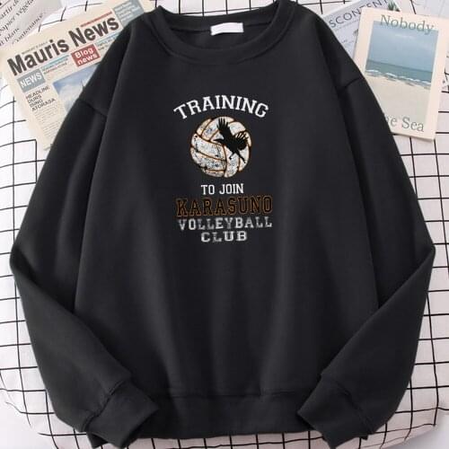 Hot Sale Haikyuu Karasuno Volleyball Club Print Loose Vintage Tops Male Hooded Coldproof Vogue Men Sweatshirt Large Size Hoodie