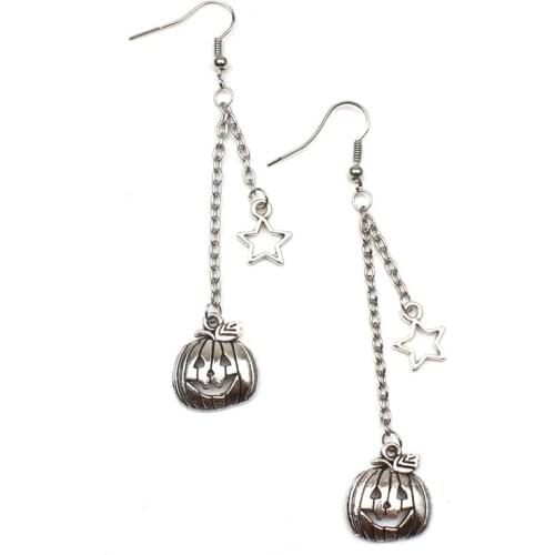 Hot New Design Chain Earrings Pumpkin Pendant Creative Jack Lantern Witch Earrings Halloween Party Gifts Girl Jewelry Souvenir