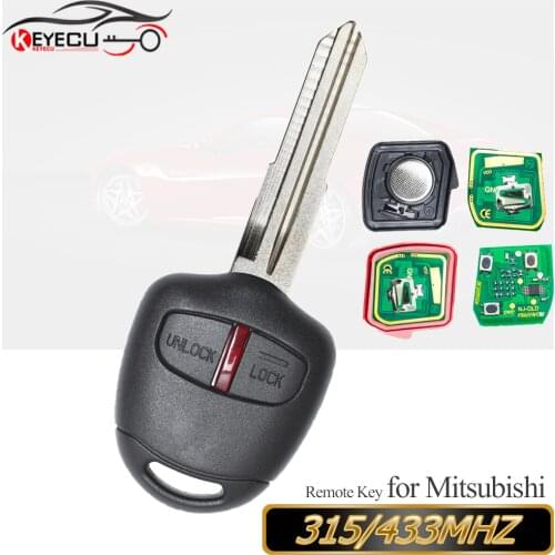 Keyecu Keyless Remote Key Fob 2 Button 433MHz ID46 Chip for Mitsubishi Lancer Outlander Left Blade