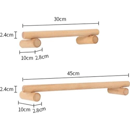 1Pc 30/45CM Creative Wooden Towel Rack Bathroom Towel Holder Rod, Wall Mounted Kitchen Scouring Pad Shelf Storage Rack Towel Bar