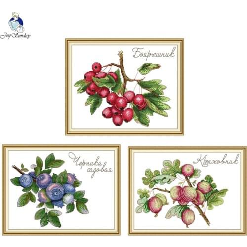 Joy Sunday Fruit Series Pattern Counted Cross Stitch 14ct 11ct Cross Stitch Kit DIY Handmade Needle and Thread Embroidery Kit