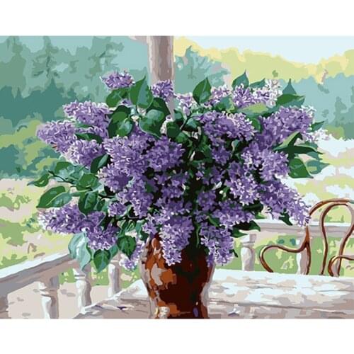 Wall Pictures for Living Room Cuadros Purple Lavender Coloring by Numbers Canvas Oil Paintings DIY Oil Painting Home Decor DY370