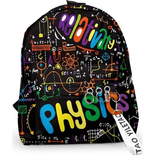 Science physical chemistry Formula Boys Girls Backpack Fabric Oxford hanging buckle Style Girls Child School bag Travel Backpack