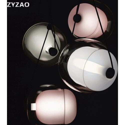 Nordic Colorful Glass Cover Pendant Lights Living Room Restaurant Bar Kitchen Hanging Lamps Bedroom Bedside Lamp for Home Decor