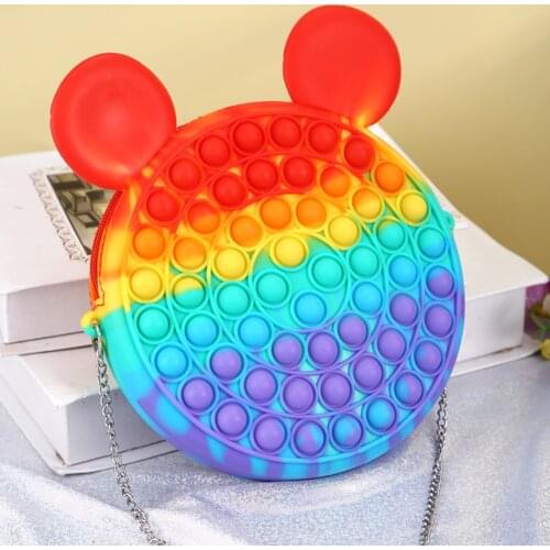 New Large-Size Fingertip Toys Push Bubble Fidget Toys Pendant Bag Backpack Adult Decompression Toys Children Anti-Stress поп ит