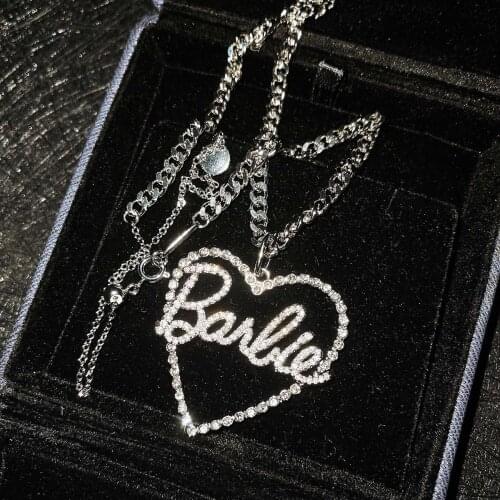 QTT Love Letter Necklace Heart Pendant 925 Sterling Silver Women Choker Necklace Chain Singer Jewelry Accessories 2021