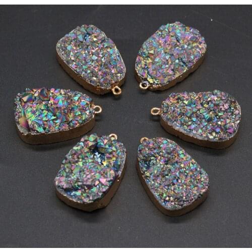 Natural Stone Semi-precious Stone Crystal Bud Gold-plated Pendant Pendant DIY Necklace Bracelet Making Jewelry-size 22x35mm