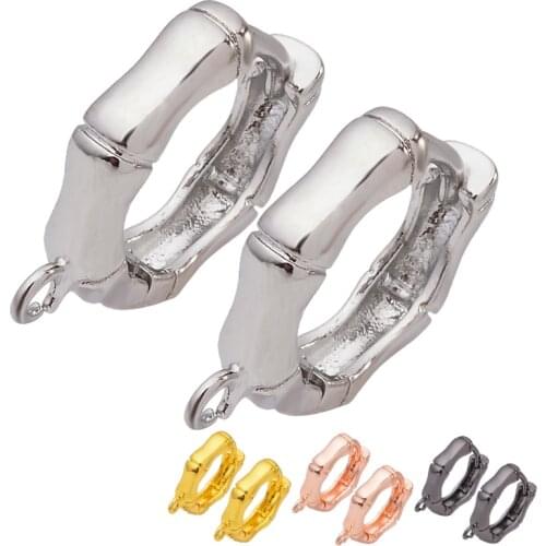 Popular 18x16mm bamboo brass design earrings hook clasp DIY handmade jewelry making tassel earrings jewelry findings wholesale