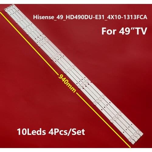 LED Backlight strip 10 lamp For Hisense 49'' TV Hisense_49_HD490DU-E31_4X10 LED49EC520UA LED49EC620UA 49K300U screen HD490DU-E31