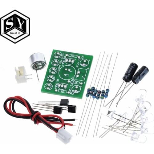 Sound Control LED Melody Lamp Electronic Production Kits Suite Voltage 3V-5.5V LED Sound Control DIY Kit FR-4 A Fiberglass Board
