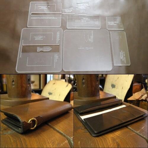 19*9cm Long Wallet Acrylic Template Tool DIY Leather Craft Making Pattern Sewing Purse Stencil Semi Finished Leather Supplies