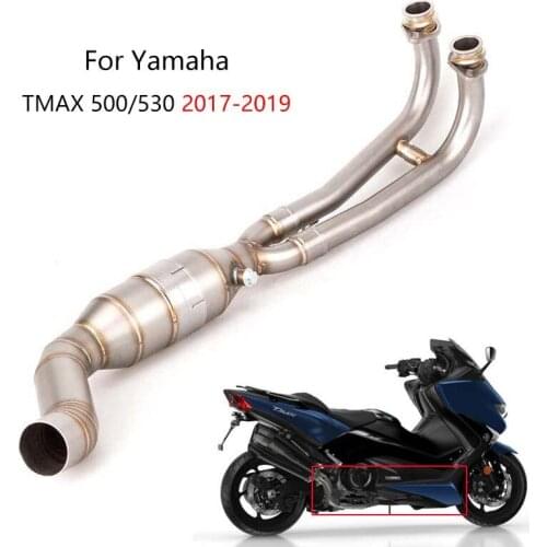 For Yamaha TMAX530 TMAX500 2017-2019 Exhaust System Motorcycle Header Link Pipe Slip On 51mm Muffler Escape Stainless Steel