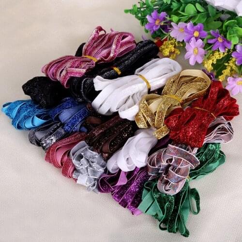 10mm High Quanlity Single Face Glitter Velvet Ribbon 16 Color to Choose Headband Clips Bow Handcrafts Decoration