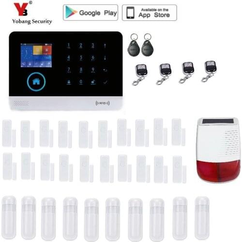 Yobang Security Wireless GSM&WIFI Smart Home Security Alarm Systems Kits Infrared Motion Sensor Door Alert with APP Control