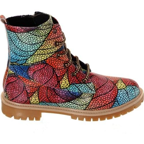 Digital printed Edition Colorful Waves Themed Winter Summer Women Short Boots Modern 2011 new season