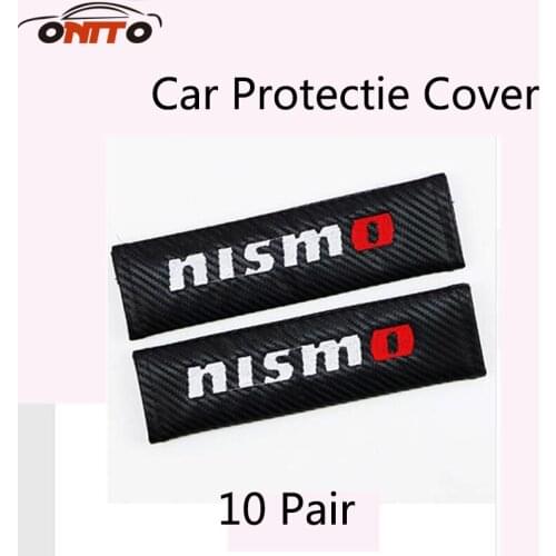 10pair Nismo logo for car styling auto accessories Car seat belt shoulder sleeve Carbon fiber Cover Shoulder Pad seat belt