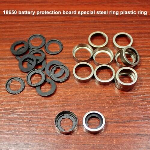 100pcs/lot 18650 Battery Protection Board Stainless Steel Ring Cap Battery Protection Board Rubber Pad Base Rubber Ring