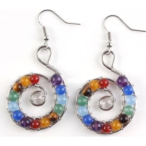 100-Unique 1 Pair Silver Plated Spiral Universe Chakras Earrings Charm Jewelry Womens Earring