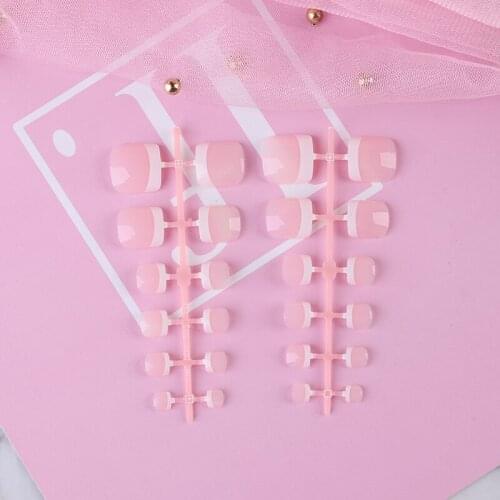 24pcs Artificial Toe Nails Fake False Nail Tips Full Cover Natural Toes Nail Manicure Tool 12 Sizes