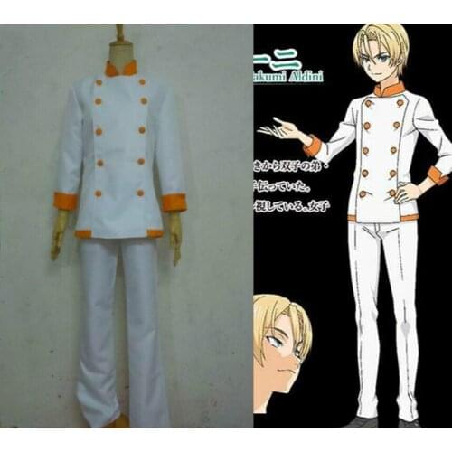 Anime Shokugeki no Soma Takumi Aldini Cosplay Costume Chef Uniforms Coat+Pants