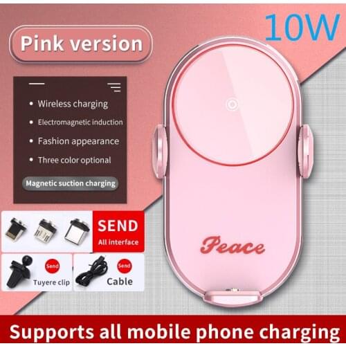 Car magnetic wireless charger 10W fast wireless charging car phone holder for iPhone12 8Plus 11 11Pro Samsung S10 S9 Huawei P40