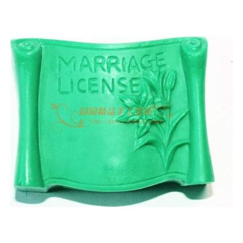 Marriage License Silicone Soap mold Handmade silicone 3d mould DIY Craft molds S140