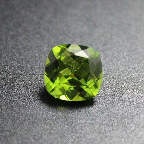 Square Shape olivine stone peridot beads chrysolite loose lab gemstones for jewelry making DIY faceted created gemstone stones