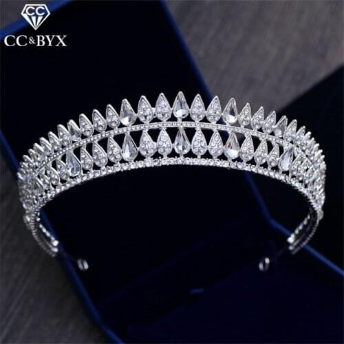 CC Tiaras And Crowns Hairbands Double Design CZ Baroque Rhinestone Engagement Wedding Hair Accessories For Bridal Jewelry XY082