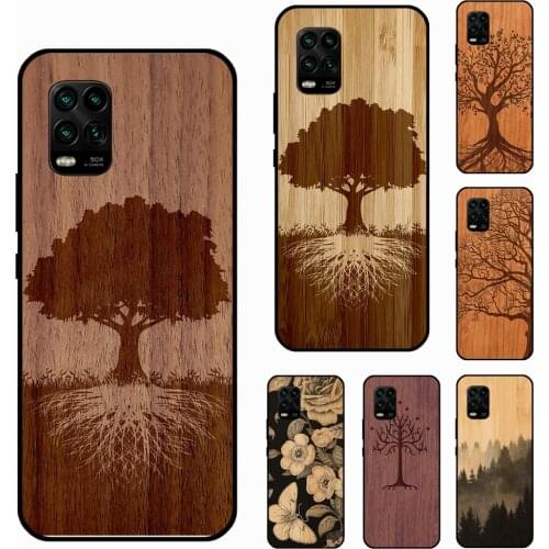 Tree Flower Bamboo Wood For Xiaomi Mi 11 Pro Ultra 10T 9T Mi A3 9 Note 10 Lite Case For POCO F3 F2 M3 X3 Pro Cover