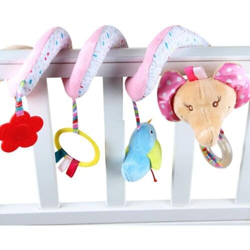 Infant Baby Worm Crib Bed Around Rattle Bell Cartoon Insect Stroller Hanging Stuffed Wrap Spiral Safety Toys For Baby Gift