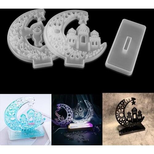 DIY Crystal Silicone Halloween Castle Ghost Exhibition Board Mold Resin Table Display Decoration Mold Jewelry Making Accessaries