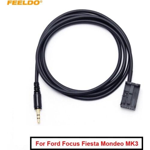 FEELDO 10Pcs Car Accessory CD 3.5mm Aux Cable Harness Adapter For Ford Focus Fiesta Mondeo PUMA MK2 MK3 S-MAX #AM2860