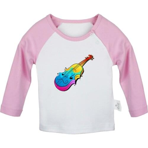 Retro Art Music Notation Treble Clef Violin Design Newborn Baby Boys Girls T-shirts Toddler Print Graphic Long Sleeve Tee Tops