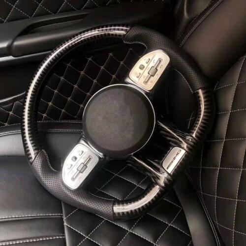 Carbon Fiber Racing Steering Wheel for Mercedes-Benz G-Class/C-Class/E-Class CLA GLB GLA GLC G63 C63 AMG 2014-2020