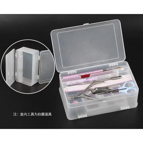 1pc double layer Nail Art storage box nail tools box Rhinestone Jewelry powder bead display container