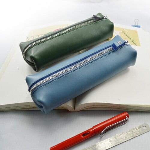 Simple Design Large Capacity Leather Pencil Bag , Pen Bag, Pencil Case