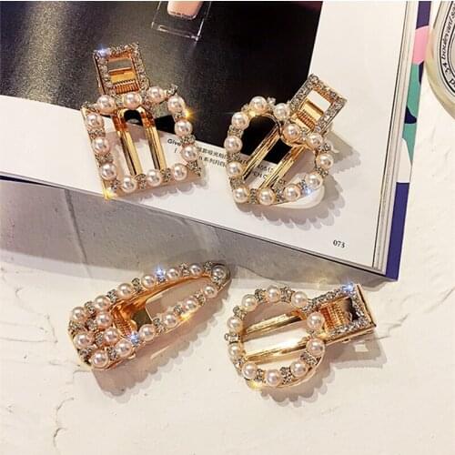 SHIFEEL 2019 New Hot Sell Hairpins Fashion Rhinestone Pearls Barrettes Heart-shaped Hair Clip Sweet Girls Hairwear