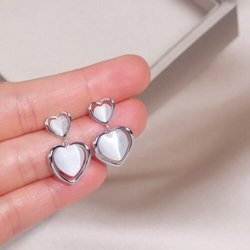 2020 New Fashion Sweet Elegant Heart Opal Drop Earrings For Women Simple Trendy Wedding Party Earrings Brincos Jewelry