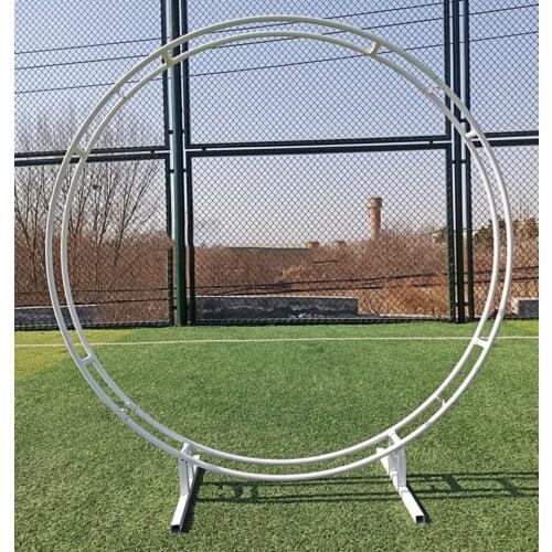 2021 New Outdoor Circle Wedding Party Marriage Backdrop Stand Double Round Ring iron Arch Frame Pergola Flower Decoration