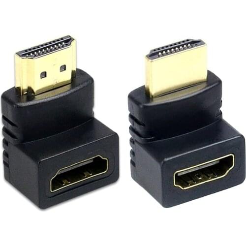New Convenient HDMI-compatible Right Male to Female Right Angle Adapter 90 270 Degree for PS4 HDTV Projetor Laptop Monito