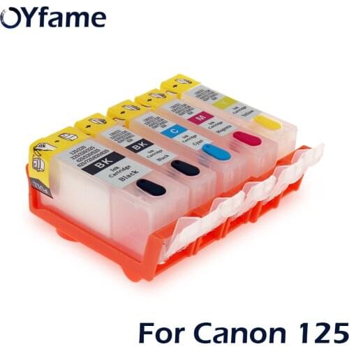 OYfame 5pcs PGI825 CLI826 Refillable Ink cartridges with ARC chips for Canon MG8180 6180 5280 IP4880 4980 IX6580 MX888 Printer