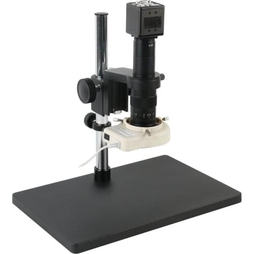 2MP VGA/USB Industrial Video Microscope Camera 180X C-Mount Zoom Lens 56 LED Ring Light Set For Phone Repair PCB Inspection