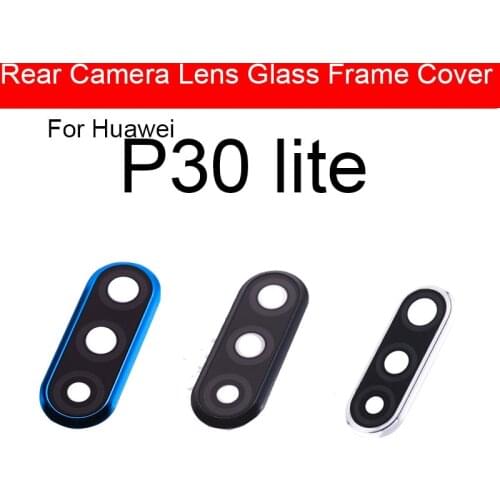 Rear Camera Glass Lens For Huawei P30 Lite P30Lite Back Camera Holder With Glass Lens Cover Frame Repair Replacement Parts
