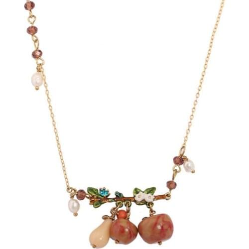 European and American New Listing Jewelry Necklace French Style Personality Trend Small Gourd Apple Multiple Pendant Jewelry