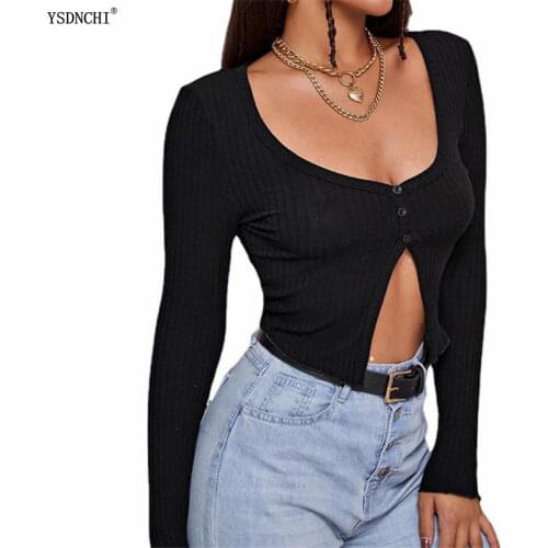 Женские однотонные футболки YSDNCHI China At AliExpress