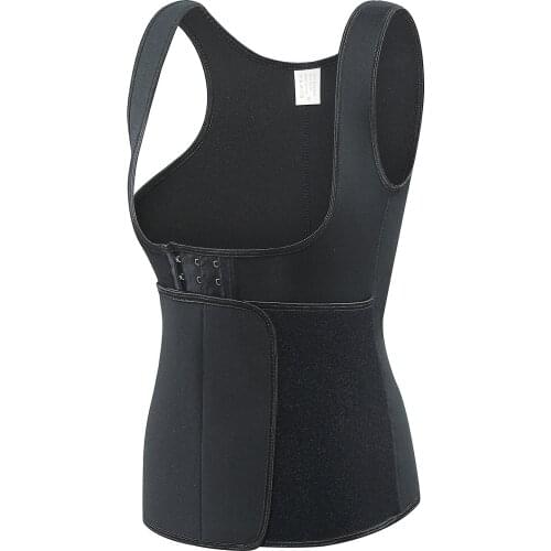Women Waist Trainer Push Up Vest Tummy Belly Girdle Body Shaper Waist Cincher Corset Zipper Vest Plus Size Slimming Shaperwear
