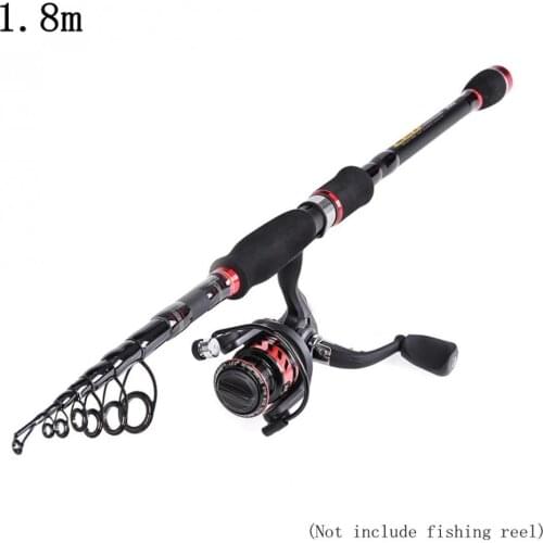 1.8m 2.1m 2.4m 2.7m 40T Carbon Lure Fishing Spinning Rod Matt H Hardness 4 Section Telescopic Ultra Light Travel Fishing Pole