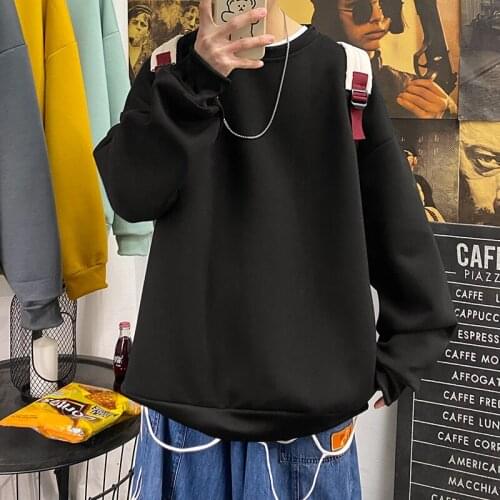 2021 Fashion Mens Casual Sweatshirts Harajuku Solid Color Men Oversized Hoodies Korean Woman Casual Loose Pullovers 4XL