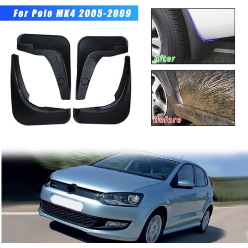 4pcs Car Mud Guards For VW Polo 4 2005 2006 2007 2008 2009 Fit No Drill Mud Flaps Flare Splash Guards Kits Molded Car styling